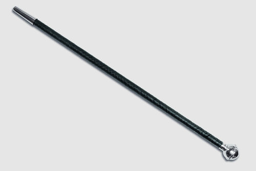 Rohrstock Leder 62 cm mit Silberkugel und Spitze